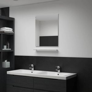 vidaXL - Wandspiegel - met - schap - 50x60 - cm - gehard - glas