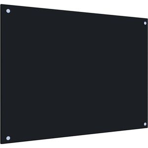 vidaXL - Spatscherm - keuken - 80x60 - cm - gehard - glas - zwart