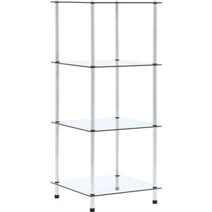 vidaXL-Kastje-4-laags-40x40x100-cm-gehard-glas-transparant