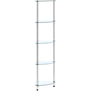 vidaXL - Kastje - 5-laags - 30x30x130 - cm - gehard - glas - transparant