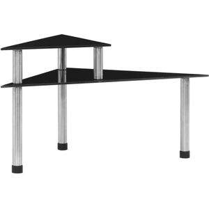 vidaXL - Keukenschap - Zwart - Gehard Glas - 2-laags