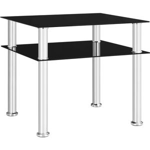 vidaXL Beistelltisch Schwarz 45x50x45 cm Hartglas