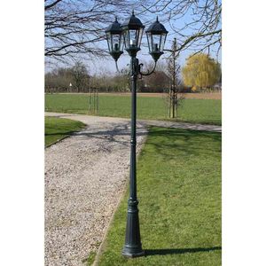 VidaXL Tuinlantaarn Brighton 3-arms 230 cm Donkergroen/Zwart
