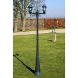 Gartenlaterne 2-flammig 215 cm Dunkelgrün/Schwarz Aluminium Vidaxl