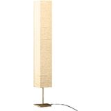 vidaXL Vloerlamp - Beige - Rijstpapier en Gelakt Staal