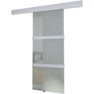 VidaXL Schuifdeur 178 cm Glas en Aluminium Zilverkleurig