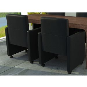 vidaXL Esszimmerstühle 2 Stk. Schwarz Kunstleder