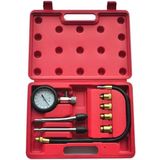Compressietester - 9-delig - 0-20 bar - 0-300 psi - Slanglengte 45 cm