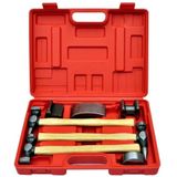 Uitdeukset - 7-delig - Inclusief Hamer en Uitdeuktassen - Rode Koffer