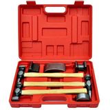 Uitdeukset - 7-delig - Inclusief Hamer en Uitdeuktassen - Rode Koffer