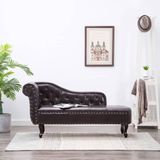 vidaXL Chaise longue kunstleer donkerbruin