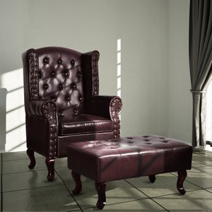 Vidaxl - Sessel mit Fußhocker Dunkelbraun Kunstleder