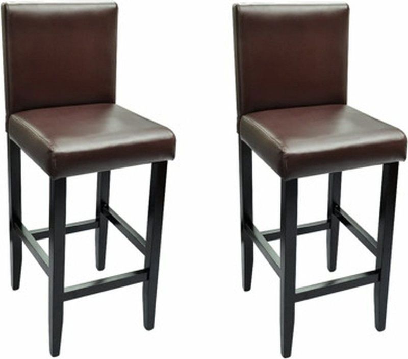 vidaXL Barhocker 2 Stk. Dunkelbraun Kunstleder