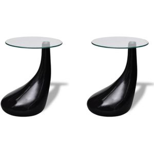 vidaXL-Salontafel-met-rond-glazen-tafelblad-hoogglans-zwart-2-st