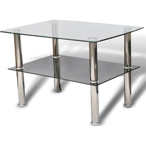 vidaXL - Salontafel - met - 2 - lagen - glas