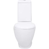 vidaXL Keramik-Toilette Abgang Horizontal Weiß