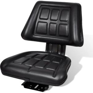 vidaXL Tractorstoel - Zwart - Staal - PVC - Polyurethaan
