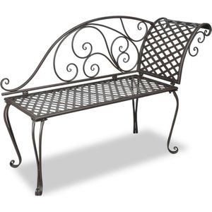 vidaXL Chaise longue 128 cm staal antiekbruin