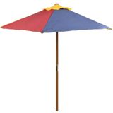 VidaXL Kinderpicknicktafel met Banken en Parasol - Hout Meerkleurig