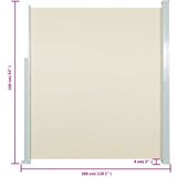vidaXL - Wind-/zonnescherm - uittrekbaar - 160x300 - cm - cr�èmekleurig
