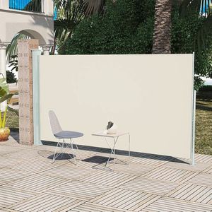 vidaXL - Wind-/zonnescherm - uittrekbaar - 160x300 - cm - crèmekleurig