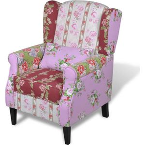 vidaXL Fauteuil met patchwork ontwerp stof