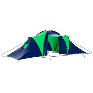 vidaXL - Tent - 9-persoons - polyester - blauw - en - groen