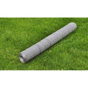 vidaXL Kippengaas 25x1 m gegalvaniseerd staal zilverkleurig
