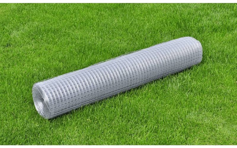 vidaXL Kippengaas 25x1 m gegalvaniseerd staal zilverkleurig