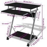 vidaXL - Studenten Computerbureau - Zwart - Spaanplaat en Stalen Frame