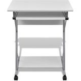 vidaXL - Studenten Computerbureau - Wit - Spaanplaat - Uitschuifbaar Toetsenbordgedeelte