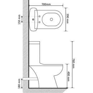 vidaXL Toilette mit Spülkasten Schwarz