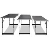 Behangtafels - Zwart - MDF - Verstelbare Hoogte 73-94 cm - Set van 3