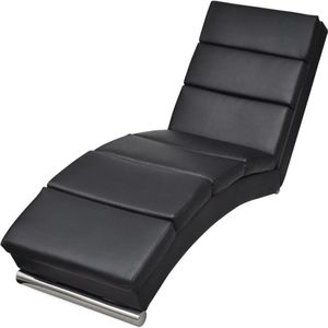 vidaXL Chaiselongue Schwarz Kunstleder