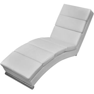 VidaXL Chaise Longue Kunstleer Wit