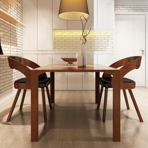 vidaXL Esszimmerstühle 2 Stk. Braun Kunstleder
