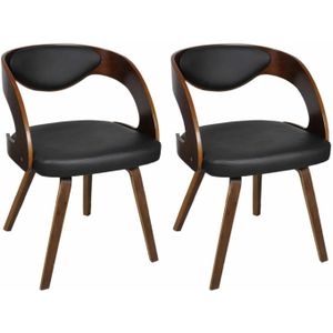 VidaXL Eetkamerstoelen 2 st. Kunstleer Bruin