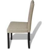 vidaXL Eetkamerstoelen 6 st stof camel