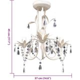 vidaXL - Kristallen - kroonluchter - met - wit - elegant - design - (3 - lampen)