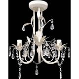 vidaXL - Kristallen - kroonluchter - met - wit - elegant - design - (3 - lampen)