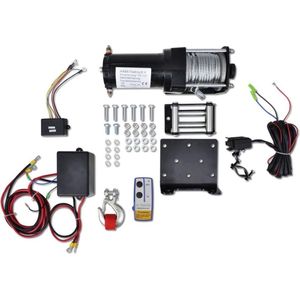 Vidaxl Electric Winch 12 V 1360 kg mit Montageplatte und Rollenfenster