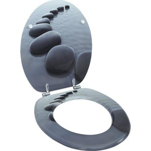 vidaXL - Toiletbril - stenen - MDF
