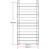 VidaXL Radiator/Handdoekenrek Recht 600x1200 Mm