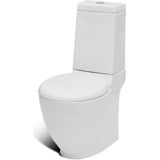 vidaXL Staand toilet en bidet set (wit)