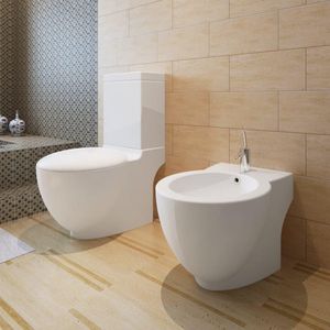 Toilette und Bidet Set Weiß Keramik - Vidaxl