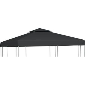 vidaXL - Vervangend - tentdoek - prieel - 310 - g/m² - 3x3 - m - donkergrijs
