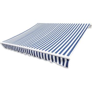VidaXL Luifeldoek 3x2,5 m Canvas Blauw/Wit