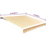 vidaXL Markisenbespannung Canvas Gelb & Weiß 6x3 m (ohne Rahmen)