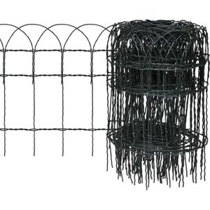 vidaXL Borderafscheiding - Groen - Gepoederd Ijzer - 10x0,4 m