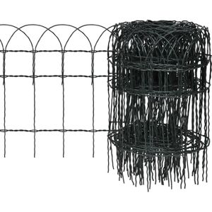 vidaXL-Borderafscheiding-25x0,4-m-gepoedercoat-ijzer